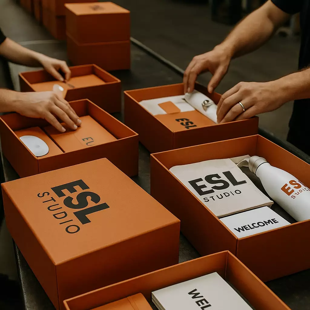 Kitting & Fulfilment &ndash; Precision-Built Packs From Start to Finish - Factory employees making up onboarding packs on a factory line