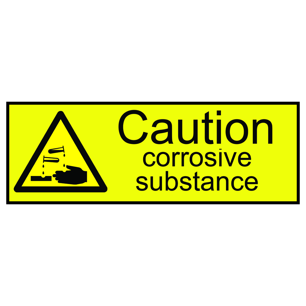 100mm x 35mm (Labels - Pack of 10) - Caution corrosive substance (Self Adhesive Vinyl)
