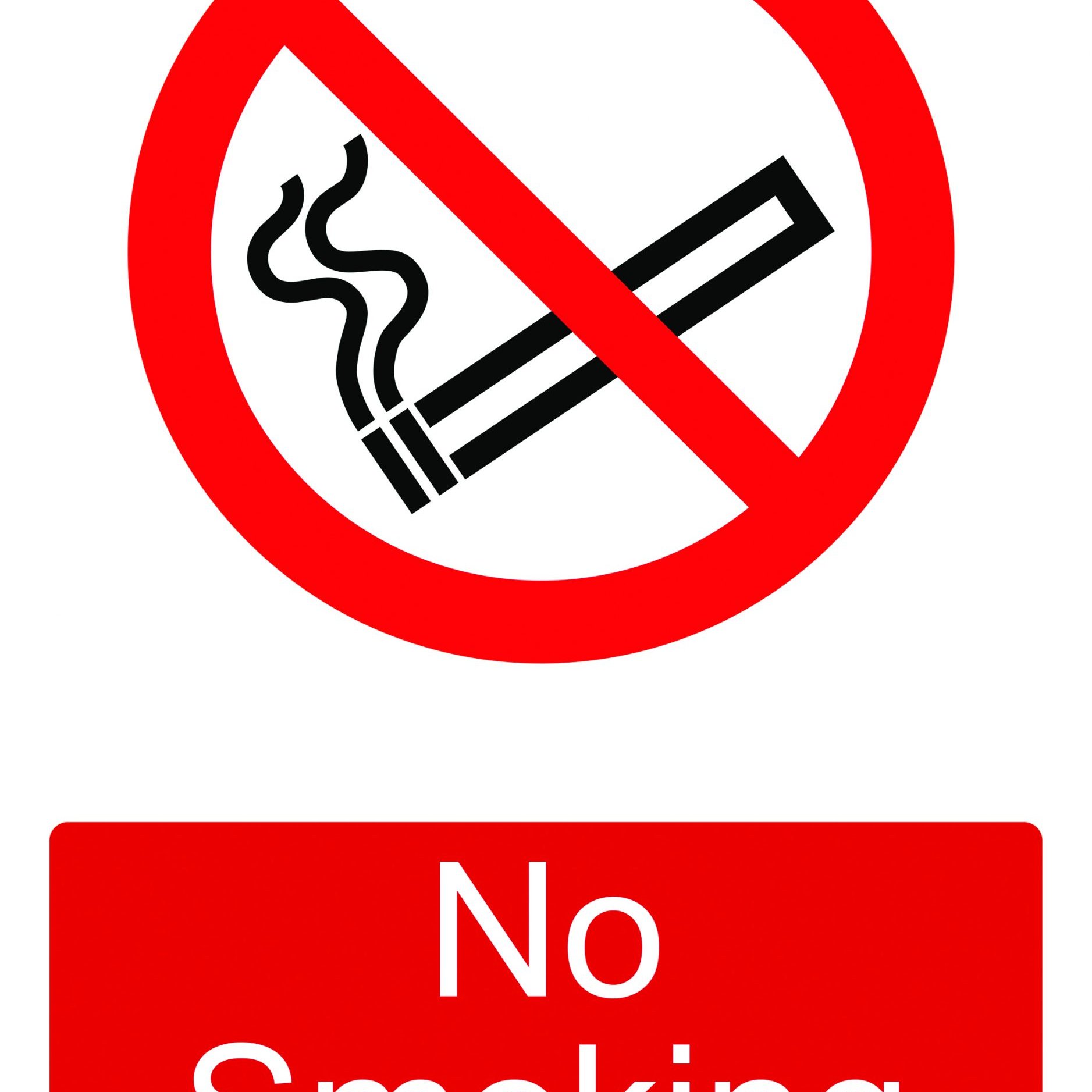 220mm x 300mm - No smoking (1mm Rigid )