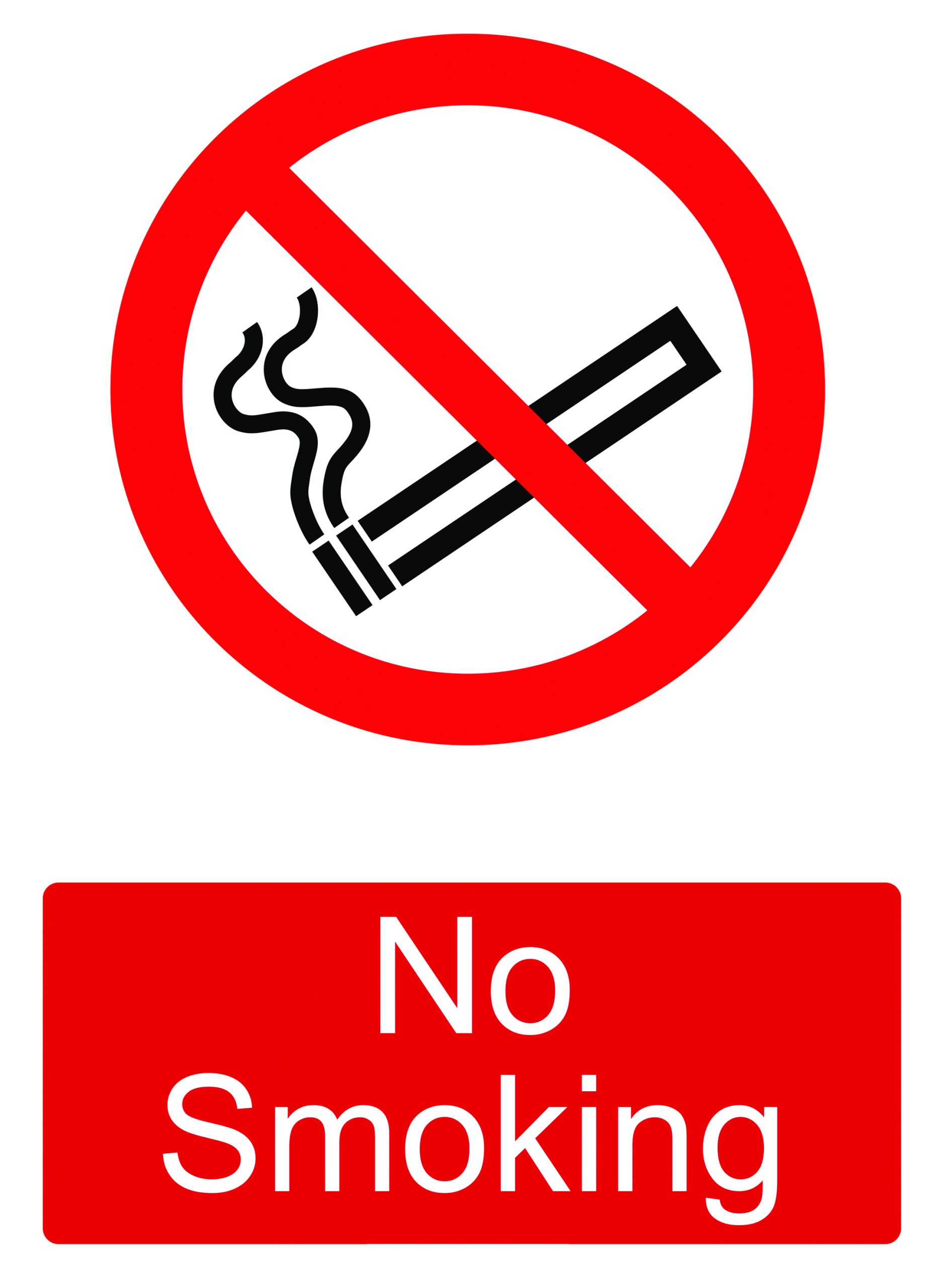 220mm x 300mm - No smoking (1mm Rigid )