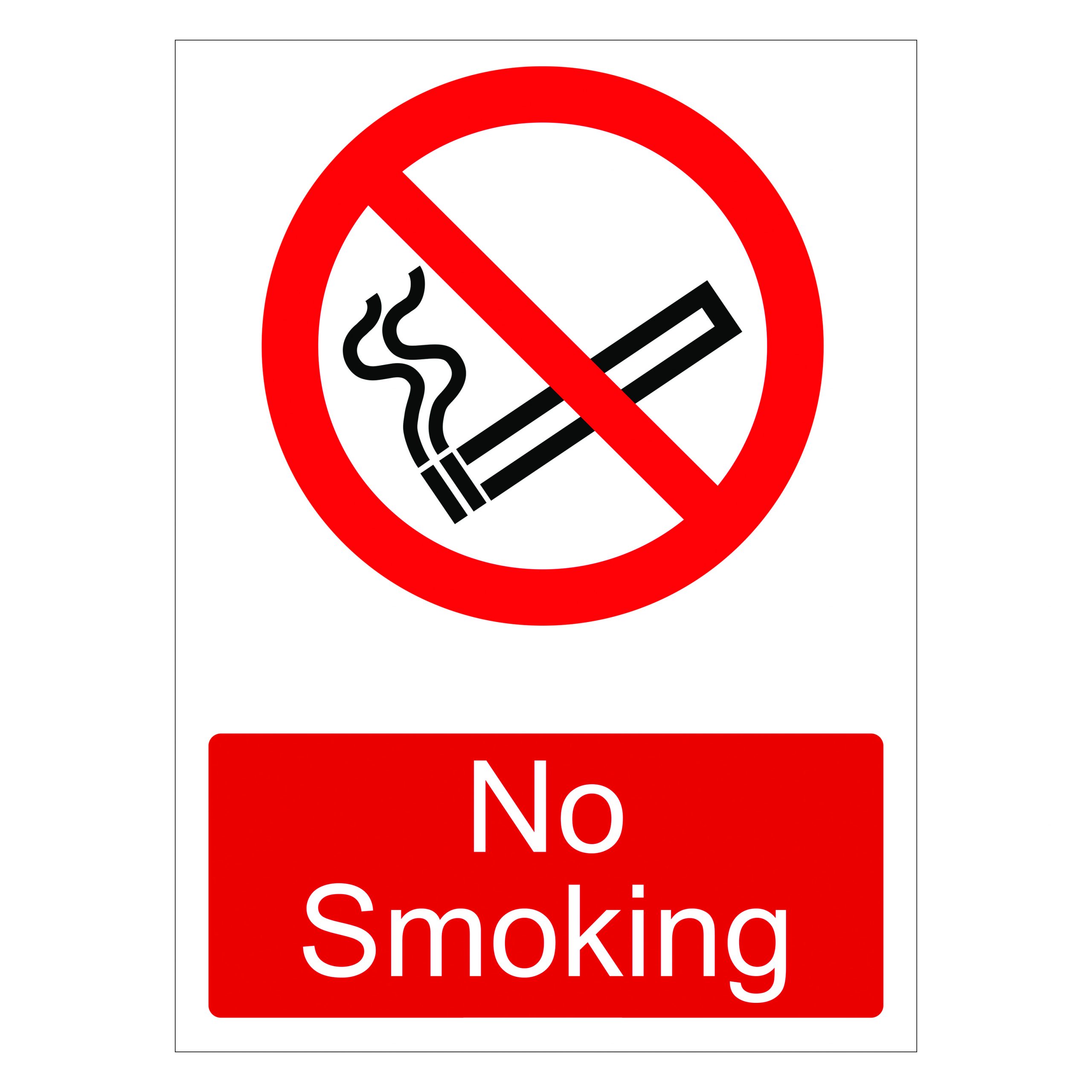 220mm x 300mm - No smoking (1mm Rigid)