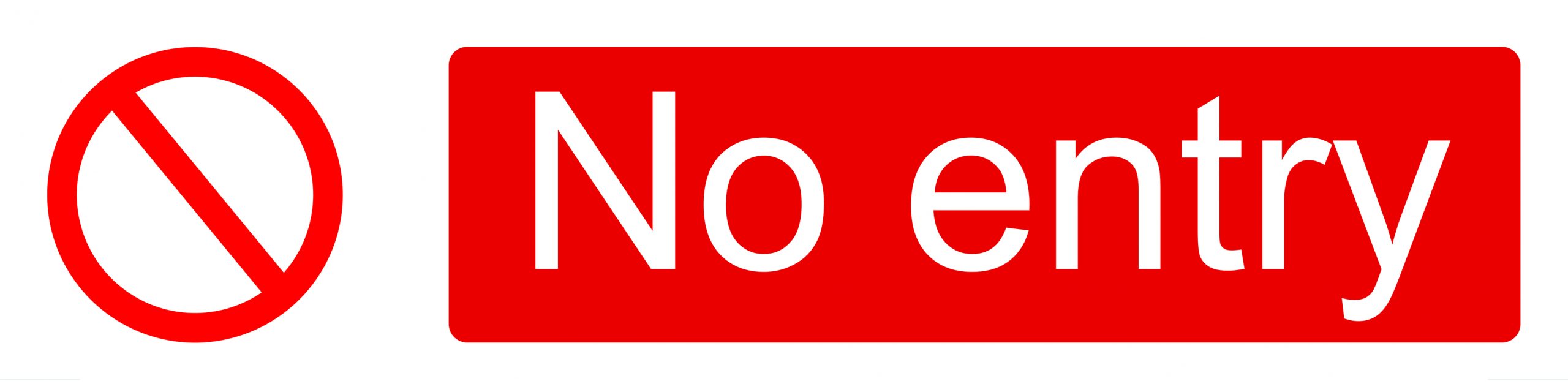 400mm x 100mm - No entry (1mm Rigid )