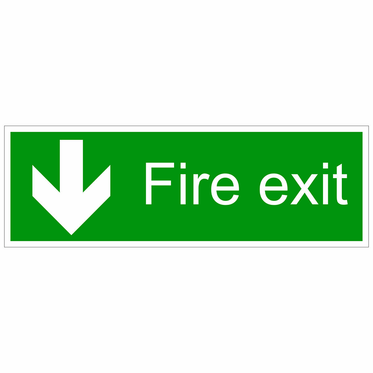 300mm x 100mm - Fire Exit Down (1mm Rigid )